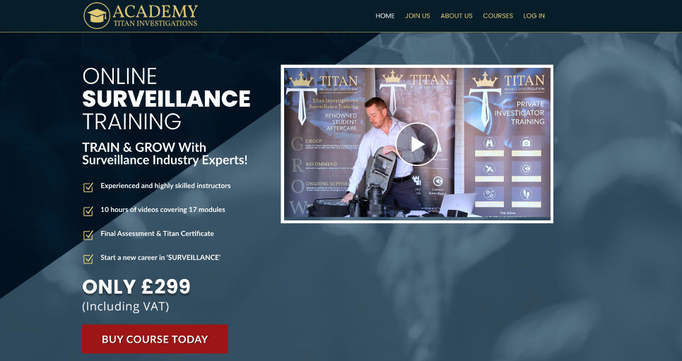 Surveillance Online Training Course | Titan Training Academy