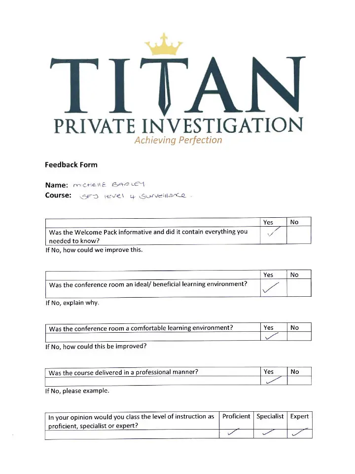 Michelle Barley Student Testimonial | Titan Investigations