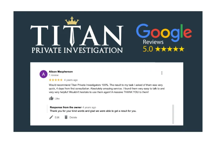 Alison Macpherson 5-Star Google Review | Titan Investigations Leicester