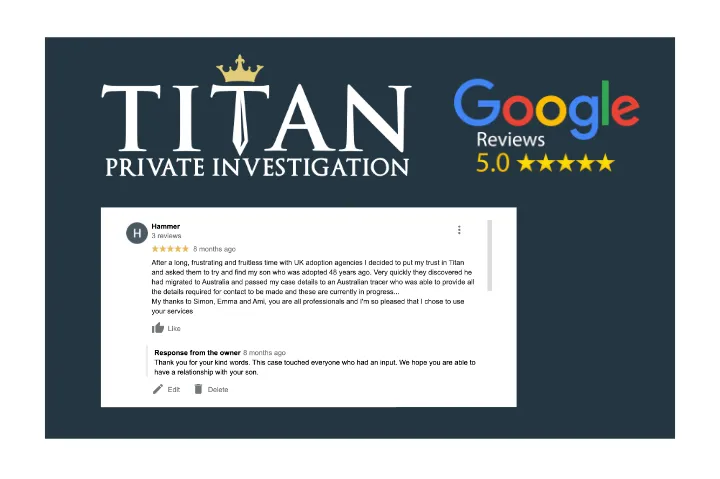 Hammer 5 Star Google Reveiw | Titan Investigations