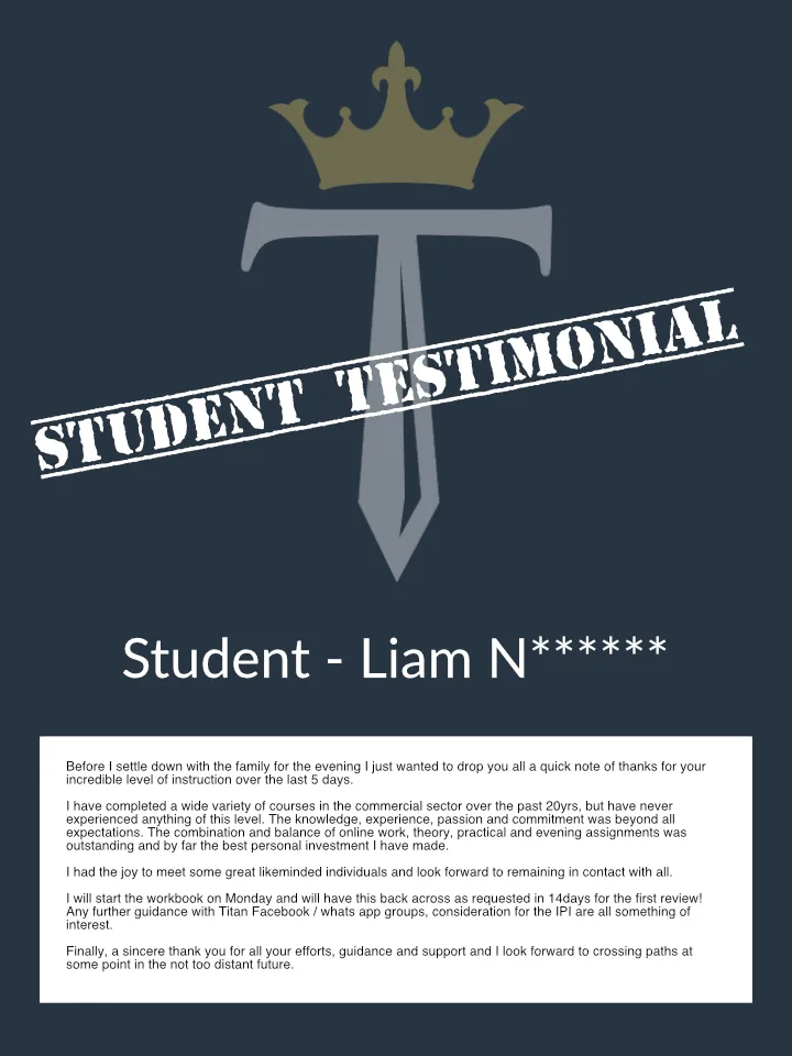 Liam N Training Testimonial | Titan Investigations