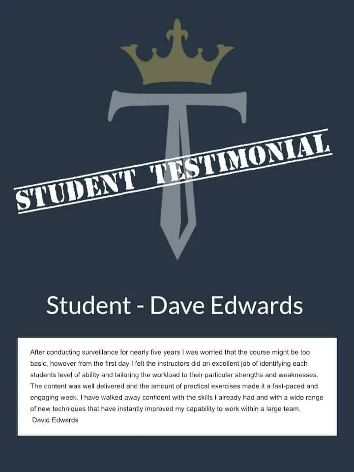 Dave Edwards Titan Private Investigator Training Course Testimonial