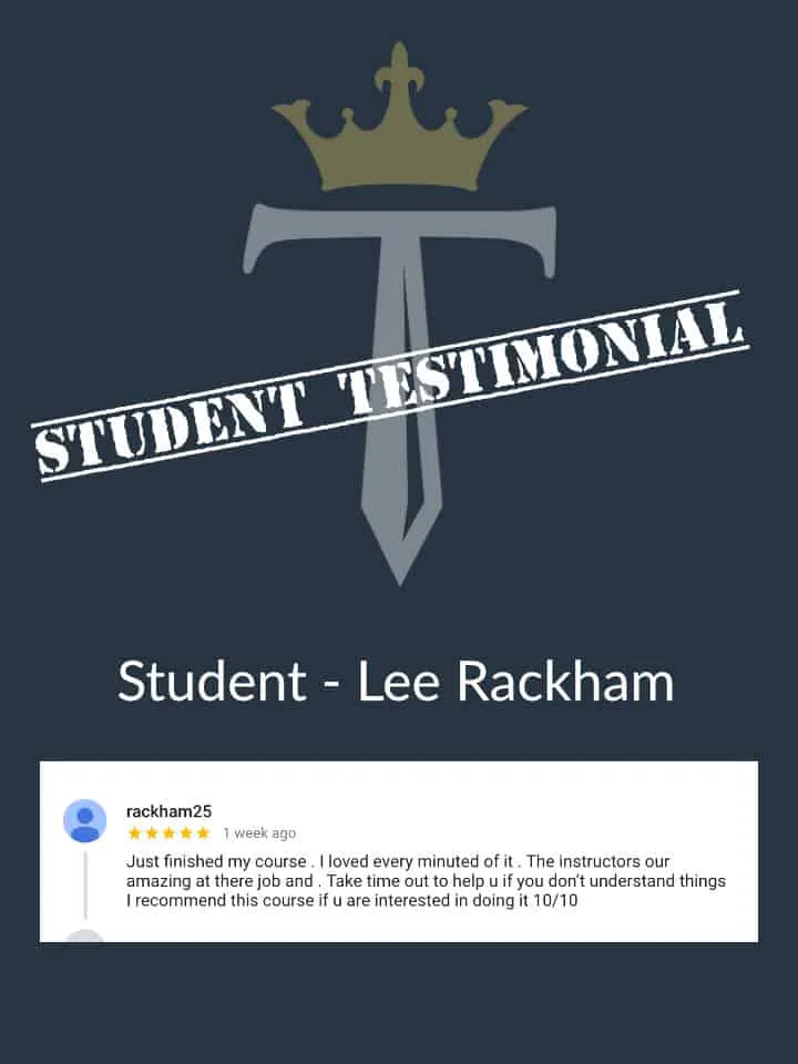 Lee Rackham Student Training Testimonial