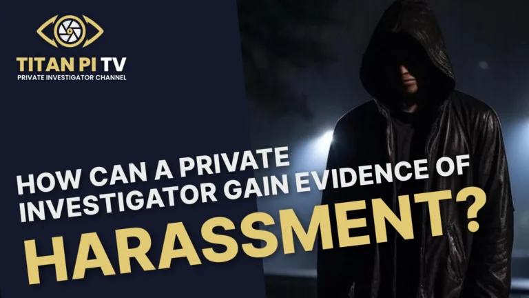 How can a private investigator gain evidence of Harassment?