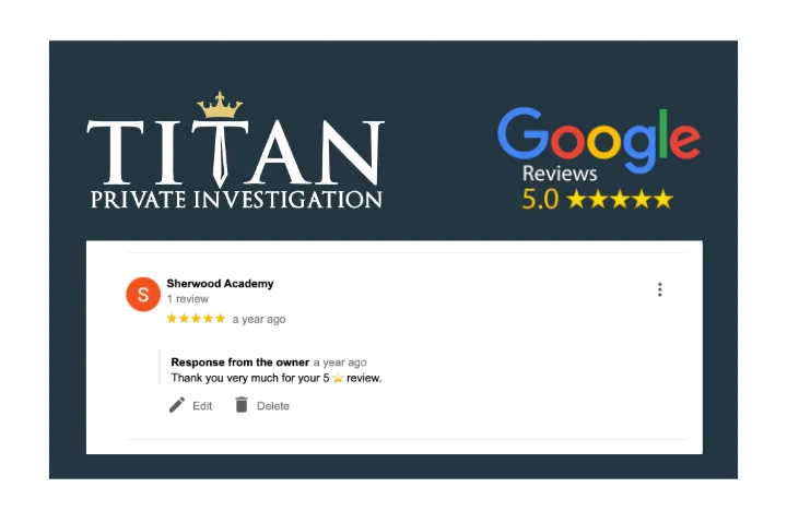 Sherwood Academy Titan Google 5-Star Review | Titan Investigations