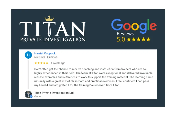 Harriet Coppock Titan Google 5-Star Review | Titan Investigations