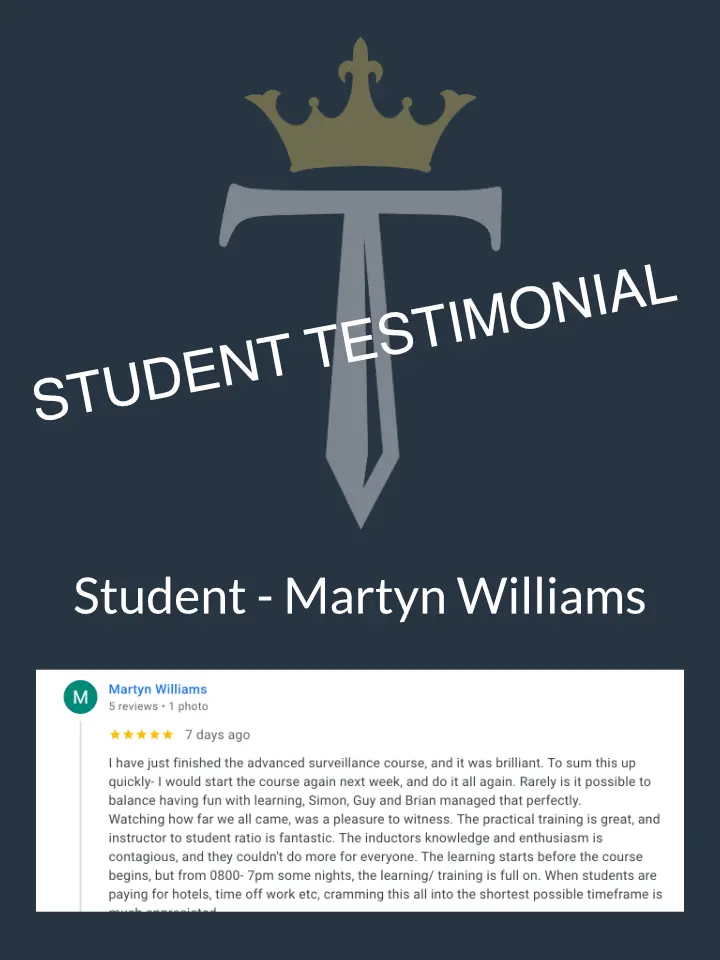 Martyn Williams Titan Surveillance Training Testimonial | Titan Investigations