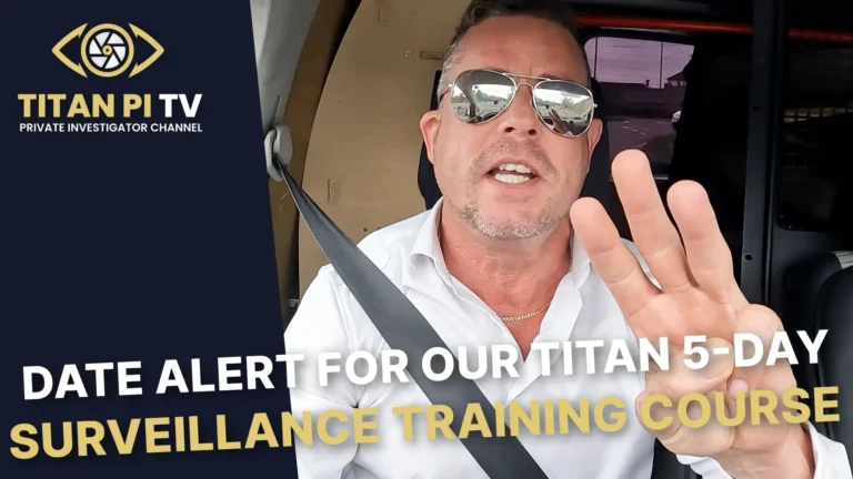 Date alert for our Titan 5-Day Surveillance Training Course Episode 155 | Titan PI TV