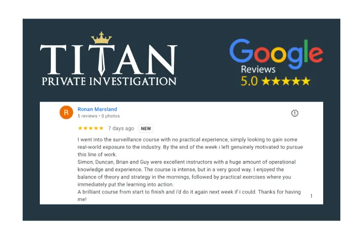 Rowan Marsland 5 Star Google Review | Titan Investigations